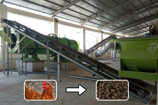 Planta de granulación de fertilizante a partir de cama de pollo